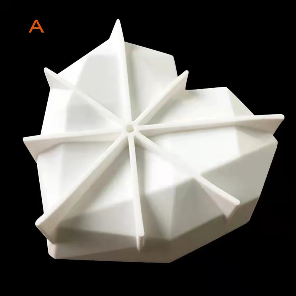 3D Silikonform Herz Diamant für Schokolade und Dessert