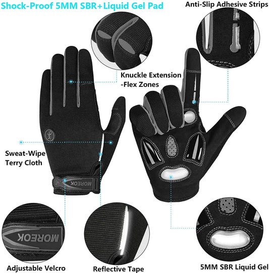 Vollfinger Winter Fahrradhandschuhe mit Gelpolstern rutschfest und Touchscreen