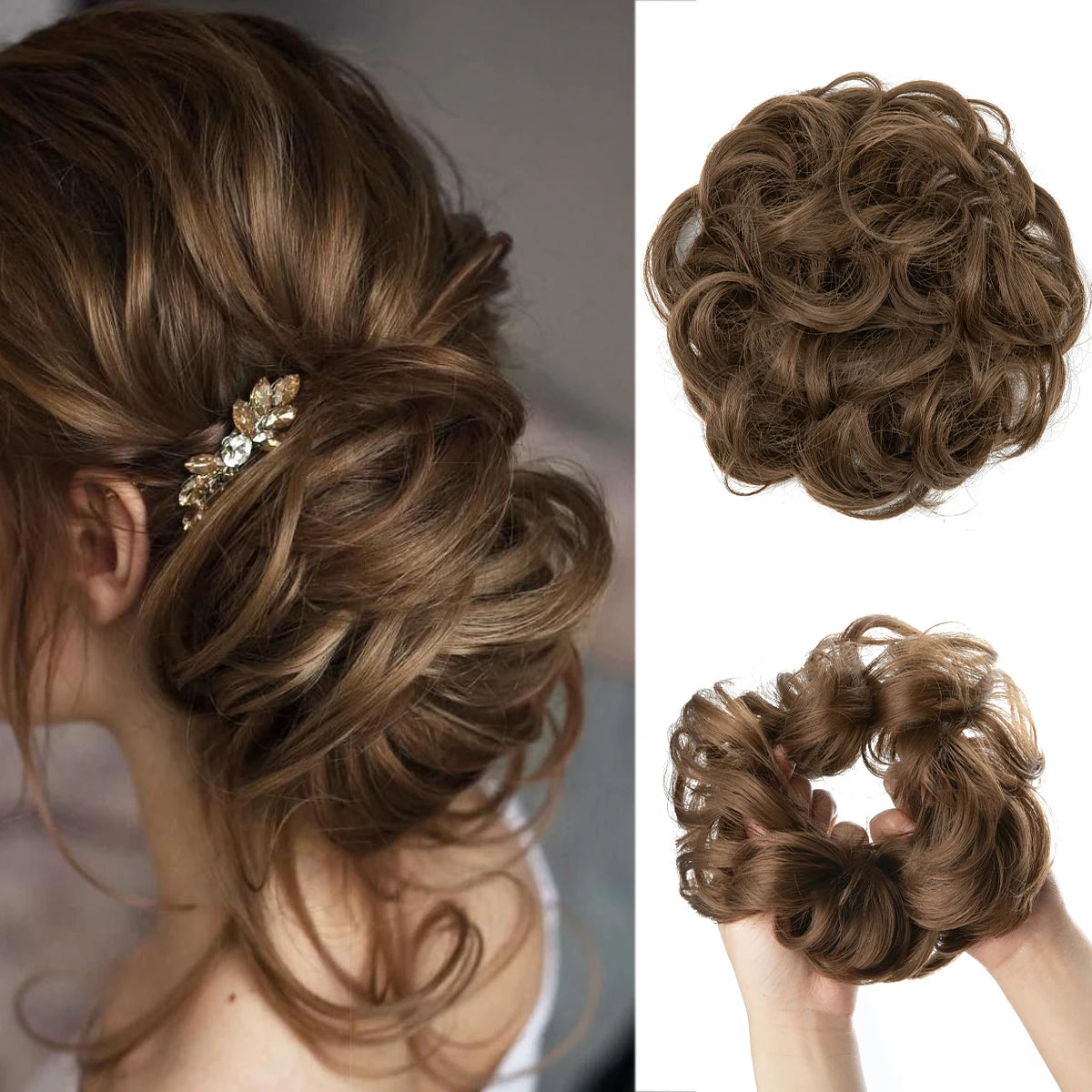 Lockiger Haarknoten Chignon Haargummi für Frauen – wählbar & stilvoll