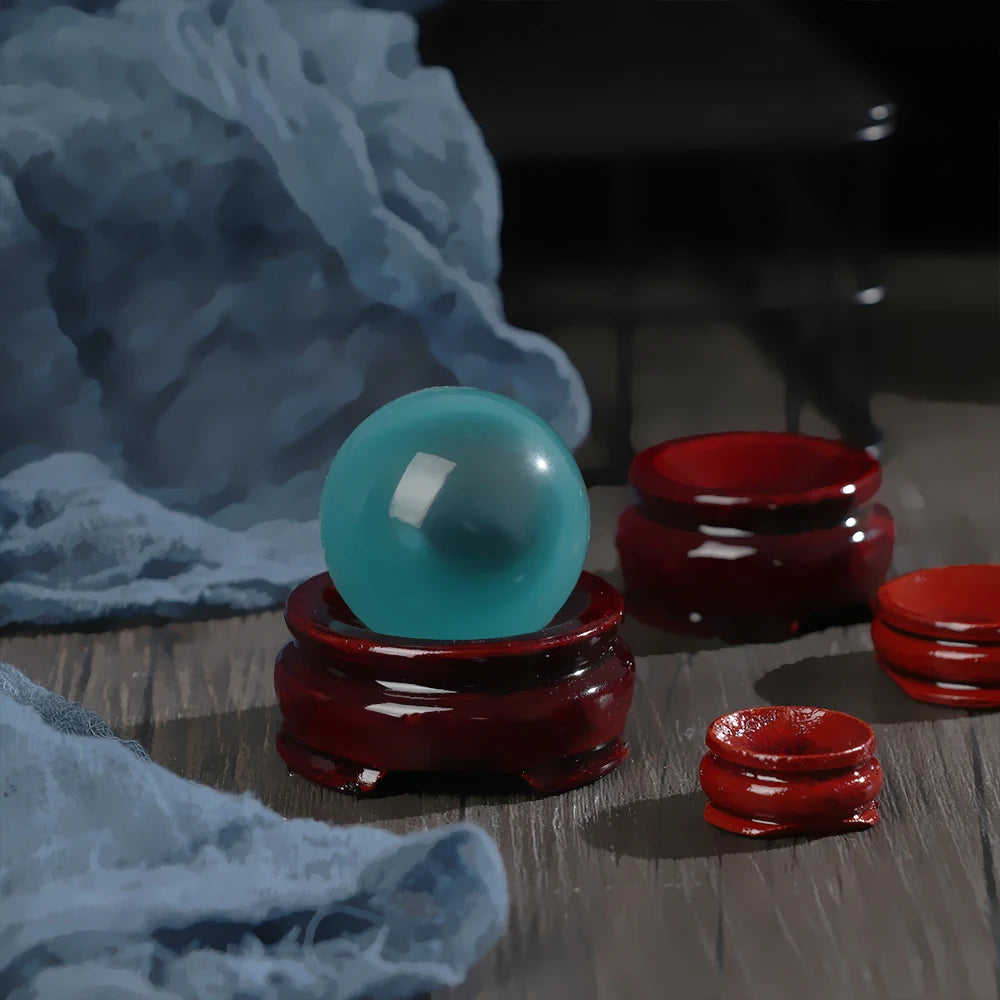 Moderner Holzhalter für Kristallkugeln mit einfacher Handhabung