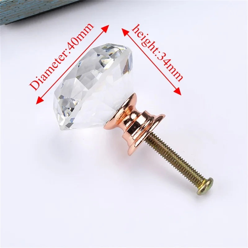 Kristallglas Diamant Möbelknöpfe – 20/30mm Durchmesser, Farbauswahl