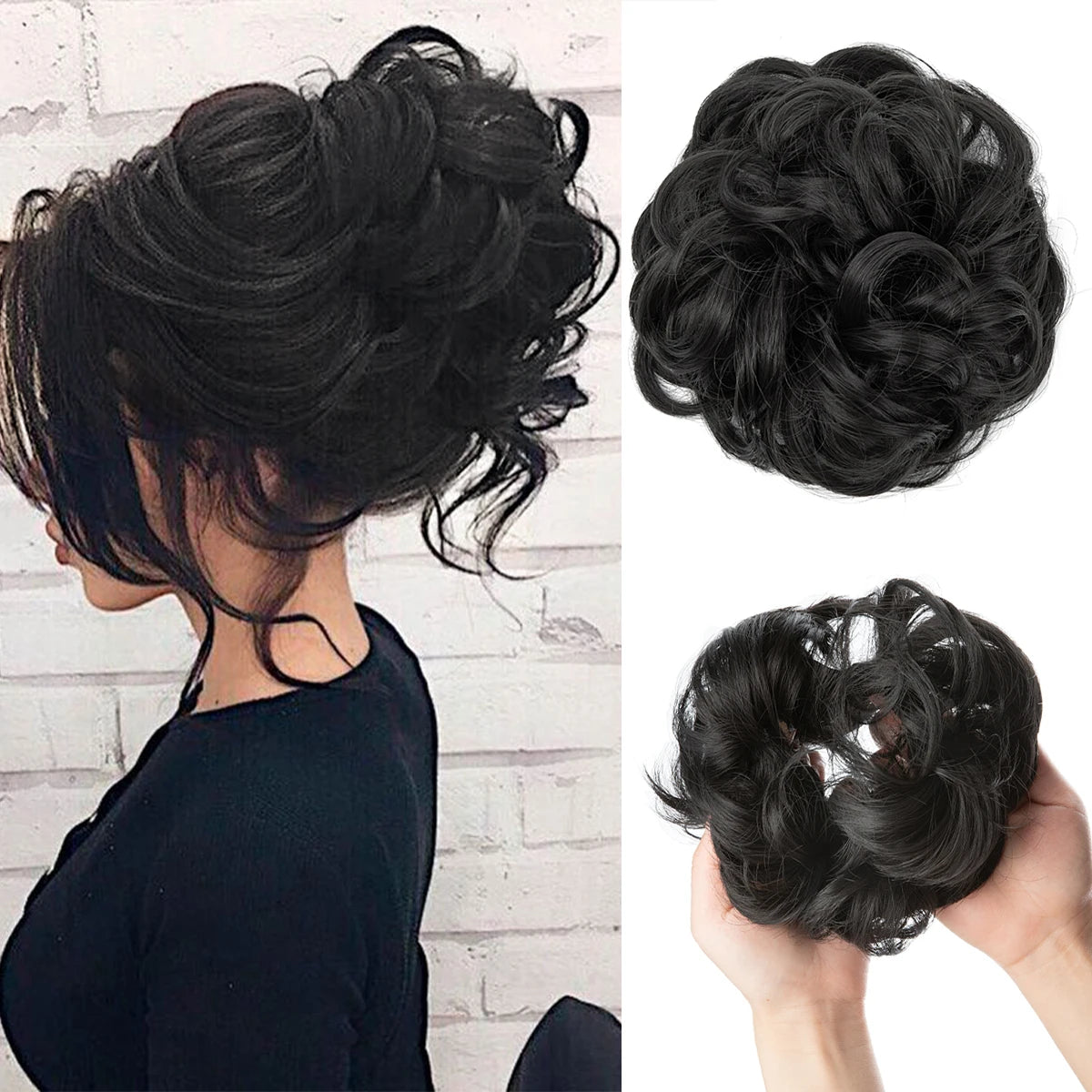 Lockiger Haarknoten Chignon Haargummi für Frauen – wählbar & stilvoll