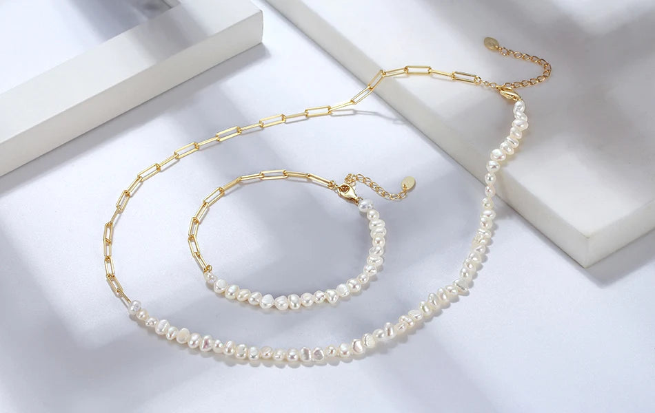 Vintage Armband Büroklammer 925 Sterlingsilber Perle Damen