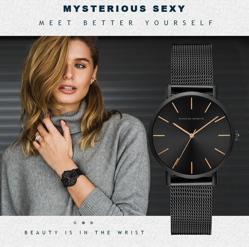 Elegante Damenarmbanduhr aus Edelstahl mit Japan Quarzwerk