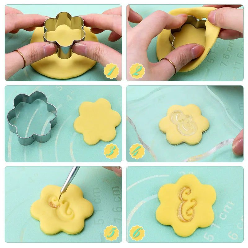 Silikon Buchstaben Stempel für Kekse Kuchen Fondant Backzubehör