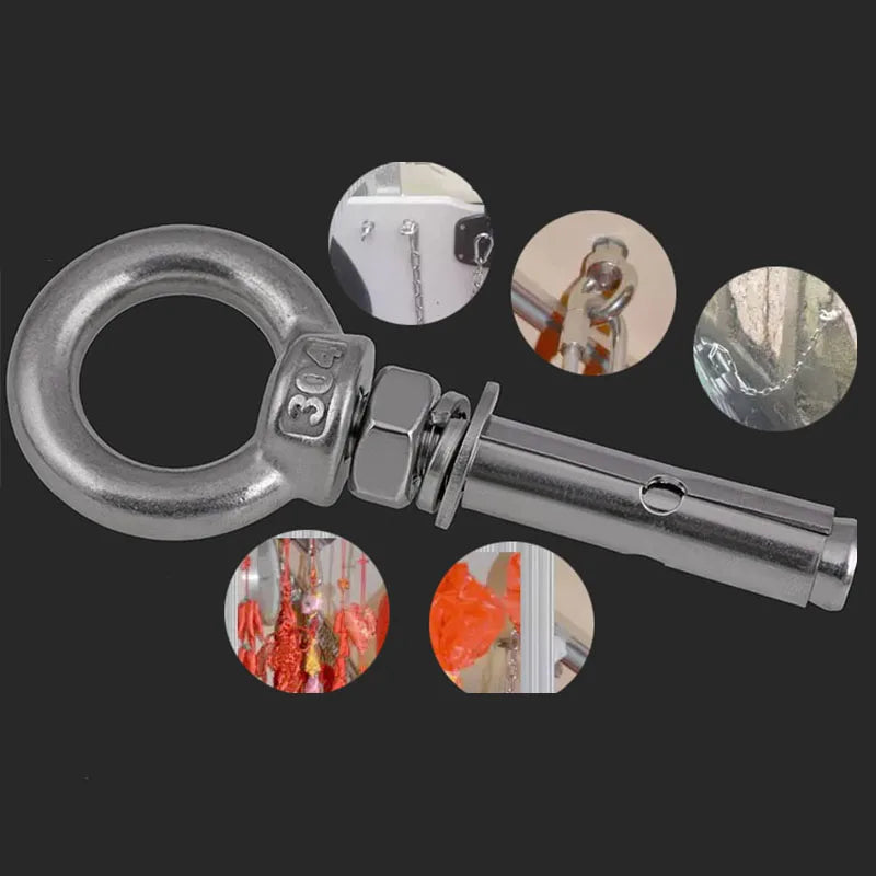 Sichere M6 Betonhülse aus Edelstahl A2 mit Hebeauge – robust - korrosionsfest