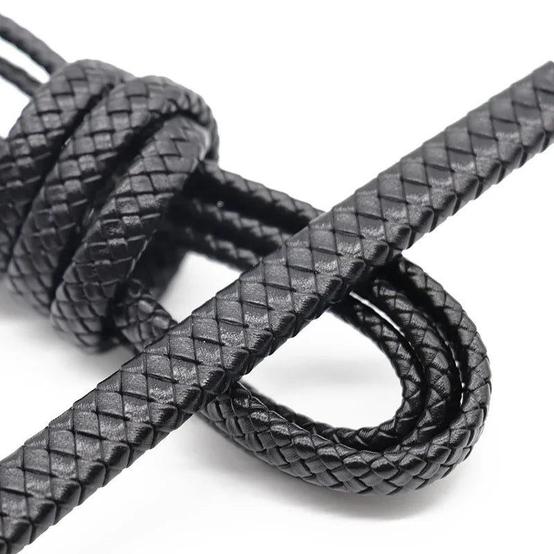 Flaches echtes Lederband 0,5 oder 1 Meter für Schmuck 8, 10 und 12 mm breit-Yabubest - Home & More