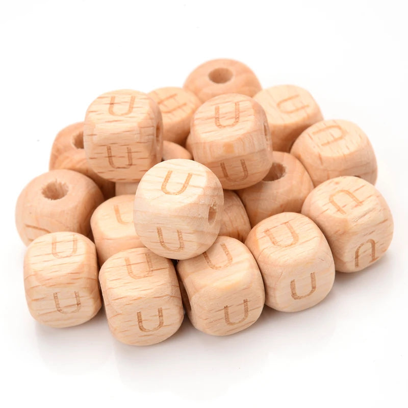 Sichere Silikon Alphabet Perlen für Baby Schnullerketten