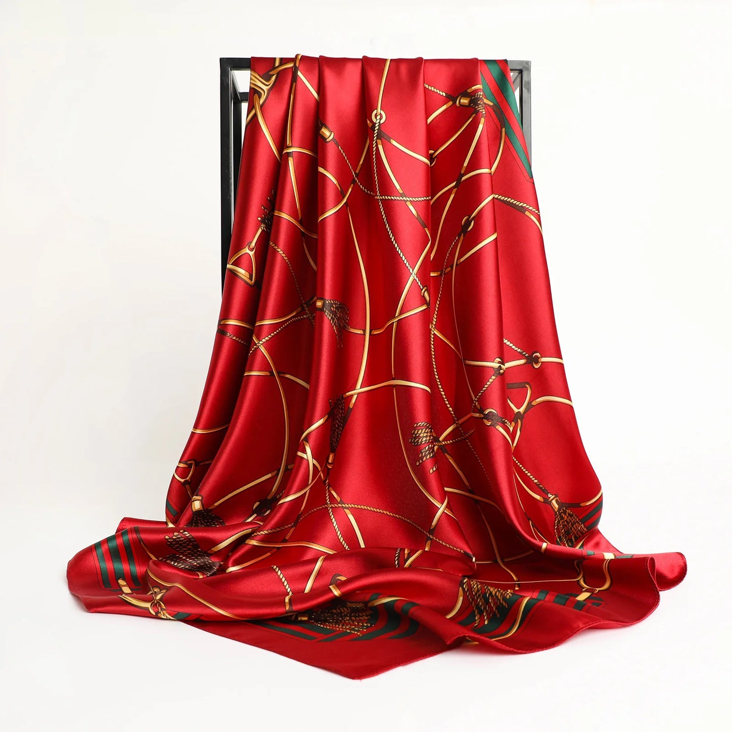 2024 seide Schal Quadrat Schal Für Frauen Drucken Stirnband Foulard Satin Hijab Haar Bands Halstuch Weibliche Kopf Wraps Bandana