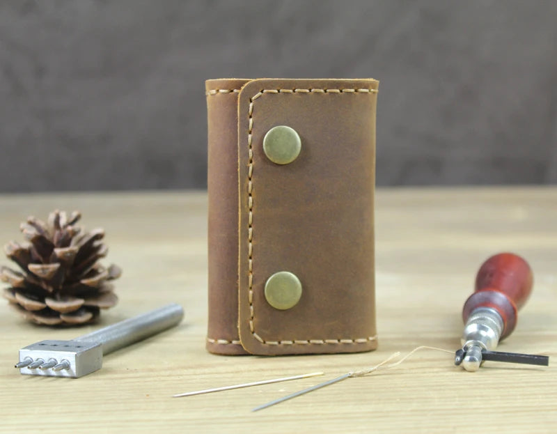 Handgemachtes echtes Leder Schlüsseletui für Herren und Damen