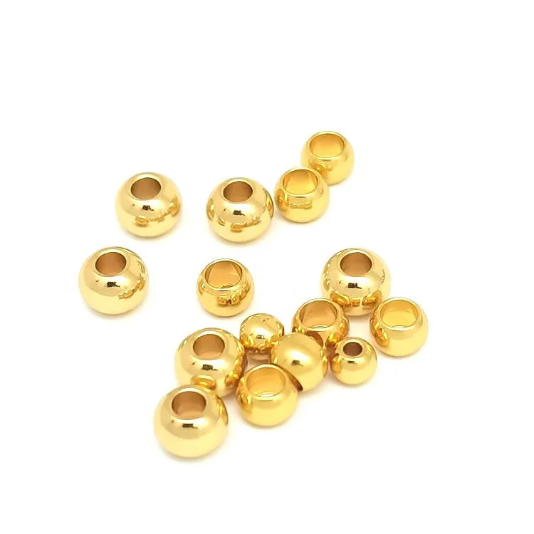 Rose Gold Edelstahl Spacer Perlen für Schmuck DIY, 100 Stück