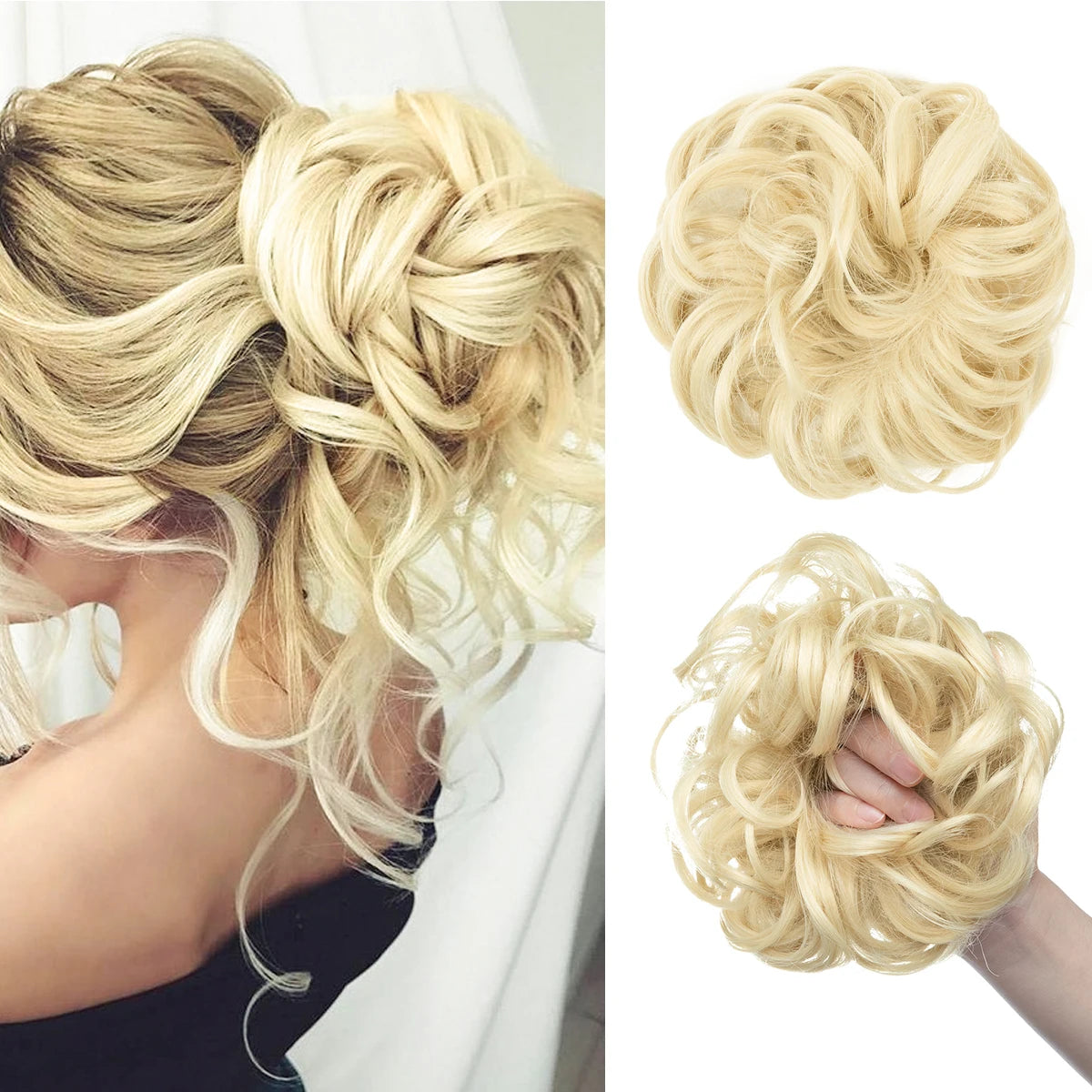 Lockiger Haarknoten Chignon Haargummi für Frauen – wählbar & stilvoll