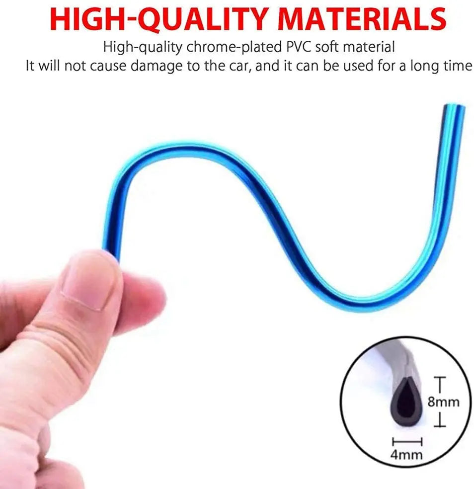 10 Stück 20 cm Auto Lüftungsschlitz Zierstreifen U-Form PVC Chrom Look