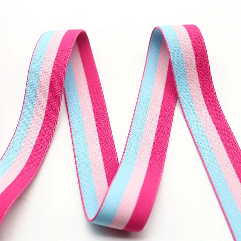 5m Gestreiftes Elastisches Band 25mm Flach für Nähen und Handwerk-Yabubest - Home & More