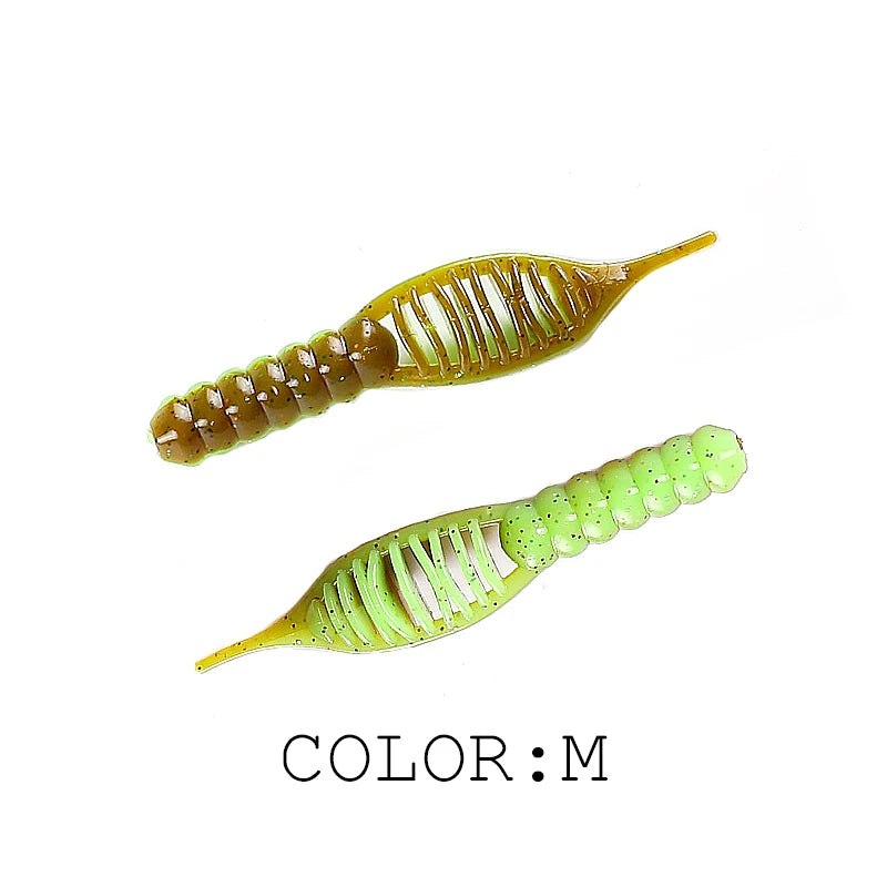 Weiche Angelköder Set - Silikon Larven 80mm/8 Stk. oder 55mm/15 Stk. für Angler