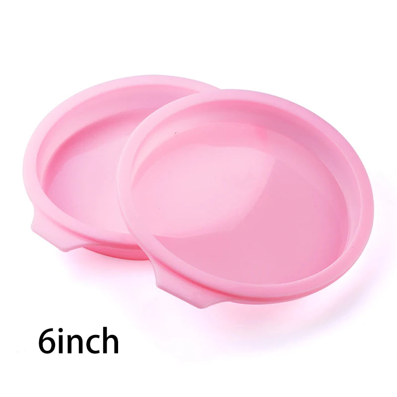 Silikon Kuchenform Set 4 6 8 Zoll Runde Backformen für Mehrschicht Kuchen