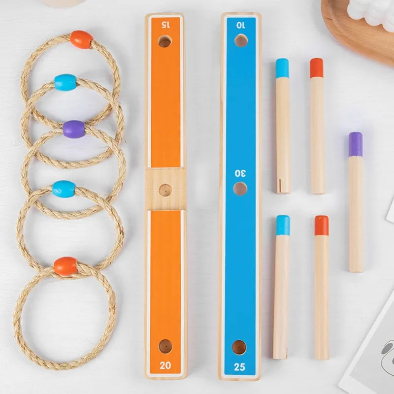 Ringwurfspiel Holz – Reisespiel für Kinder & Familie ab 4 Jahren