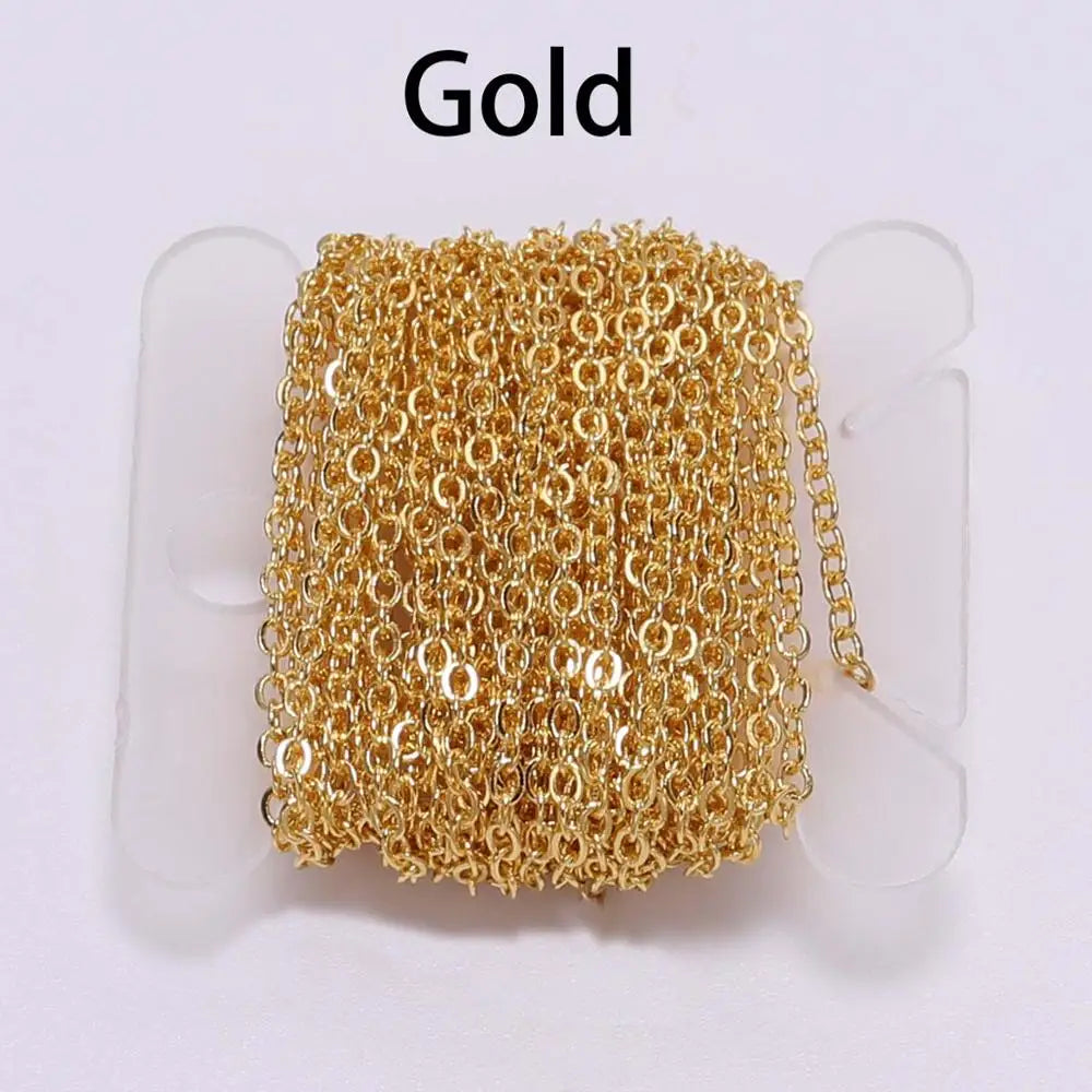 5m Gold Bronze Überzogene Ketten für Schmuck DIY Halskette Material
