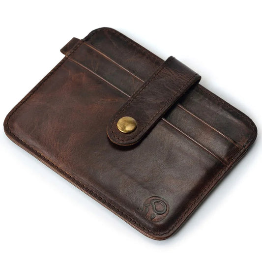 Schlanke Herren Brieftasche aus echtem Leder mit Kartenhalter - Münztasche