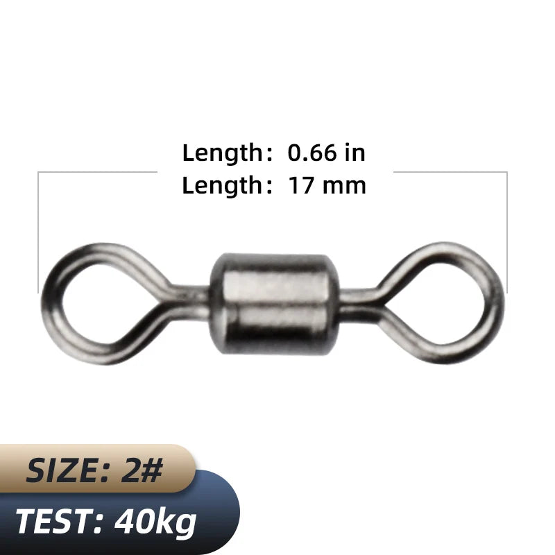 Edelstahl Angelwirbel mit Snap für sicheres Bootsangeln unterschiedliche Größen