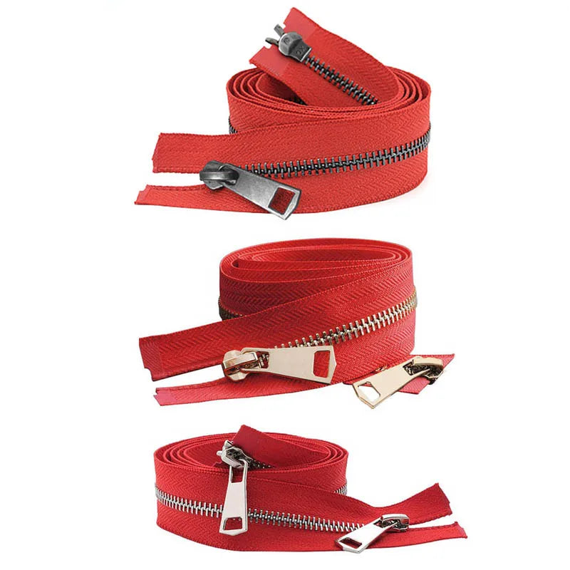 Bunte Metallreißverschlüsse mit Doppel-Schiebern, offen, 20-80 cm-Yabubest - Home & More