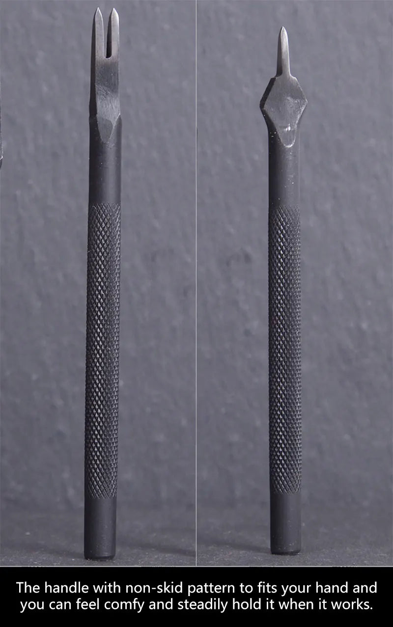 4 teiliges Lederhandwerk Meißel und Locher Set mit Diamantspitze