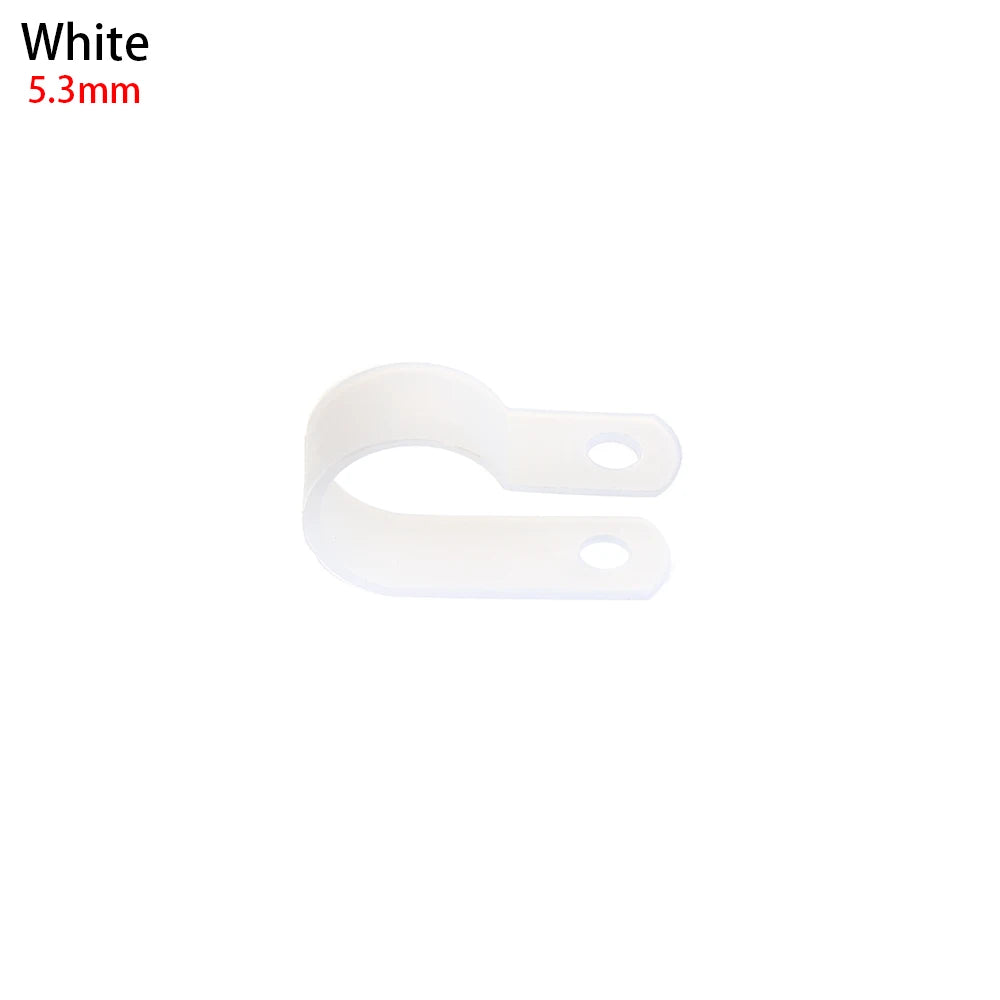 100x R-Typ Nylon Kabelklemmen Schwarz – Kabel Befestigung - Organisation