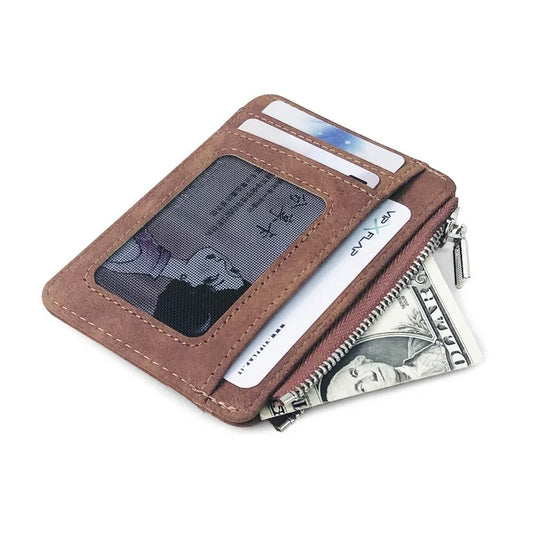 Herren Slim Karten Geldbörse - Matte PU Leder Retro Multi-Card Kartenhalter