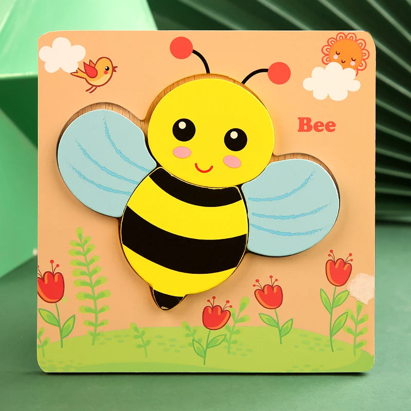 3D Holz Puzzle Baby Tierverkehr fördert frühes Lernen ab 3 Jahren