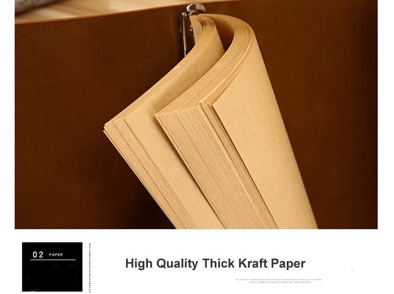 Vintage Notizbuch A5 A6 A7 aus Kunstleder mit blanko Seiten-Yabubest - Home & More