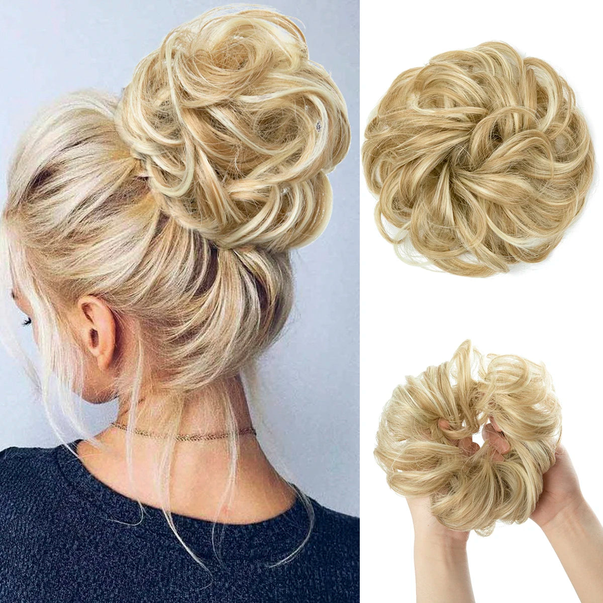 Lockiger Haarknoten Chignon Haargummi für Frauen – wählbar & stilvoll