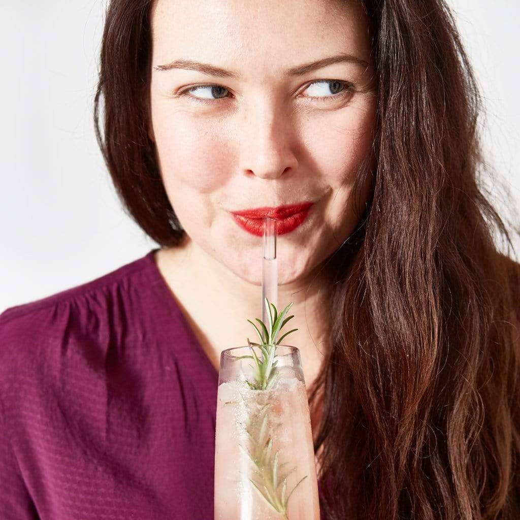 20er Set gerader 30cm Glasstrohhalme für Flaschen 033 bis 1 Liter