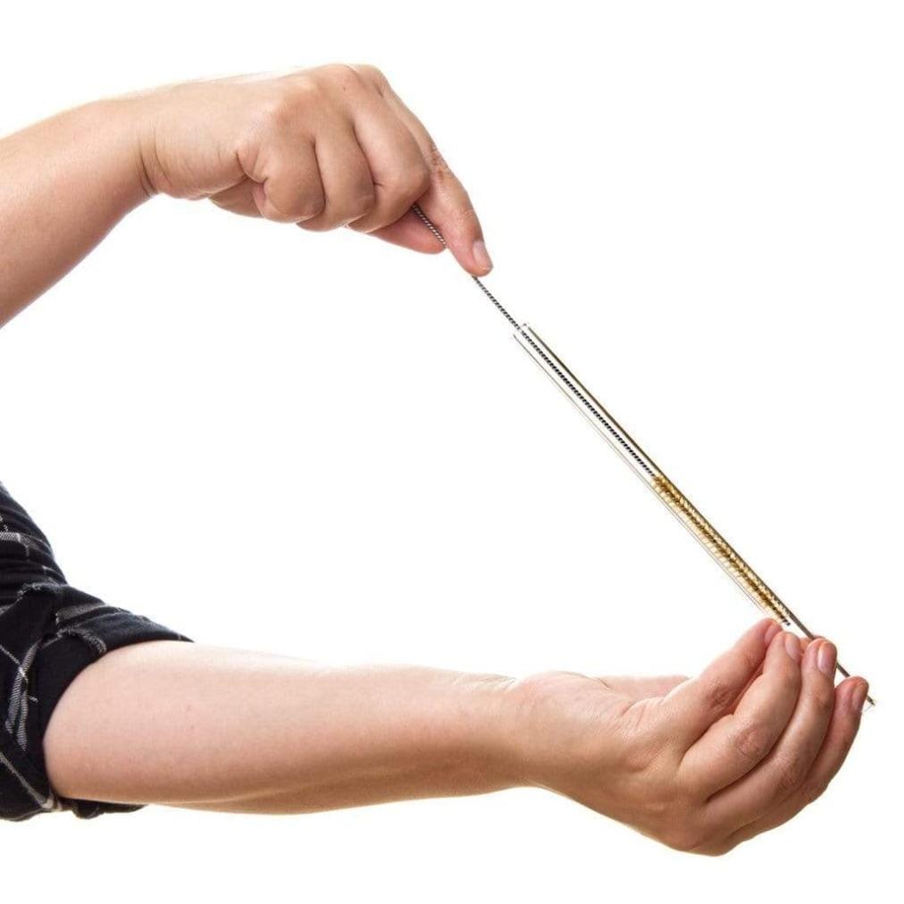 6x 15cm kurze schwarze Glasstrohhalme (gerade)