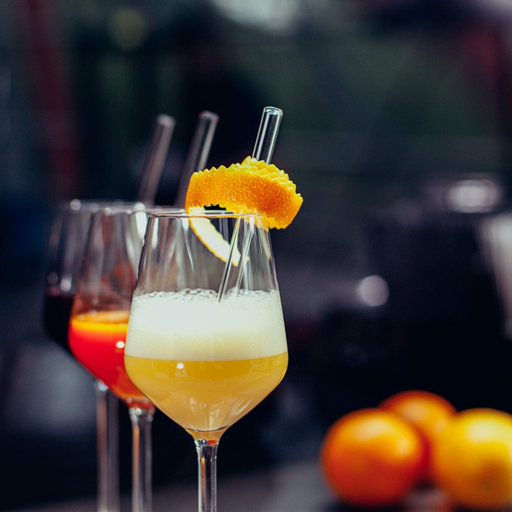 Glasstrohhalme Party Set mit 20 Sprüchen für Karneval