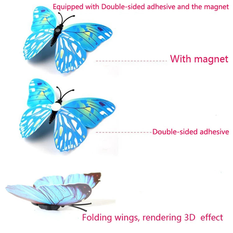 12 Stücke 3D Schmetterling Wandaufkleber doppelschichtig für Raumdeko-Yabubest - Home & More