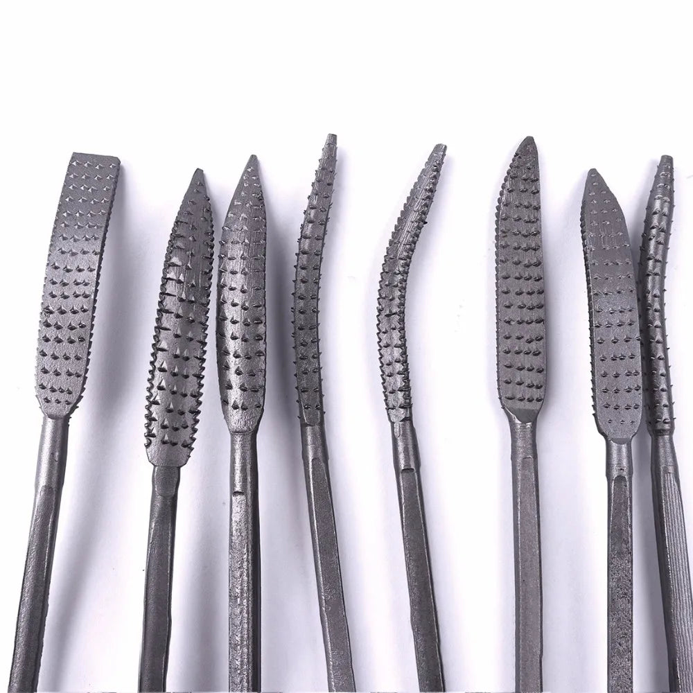 8 teiliges Holz Riffler Feilen Set 190mm für Holzschnitzereien