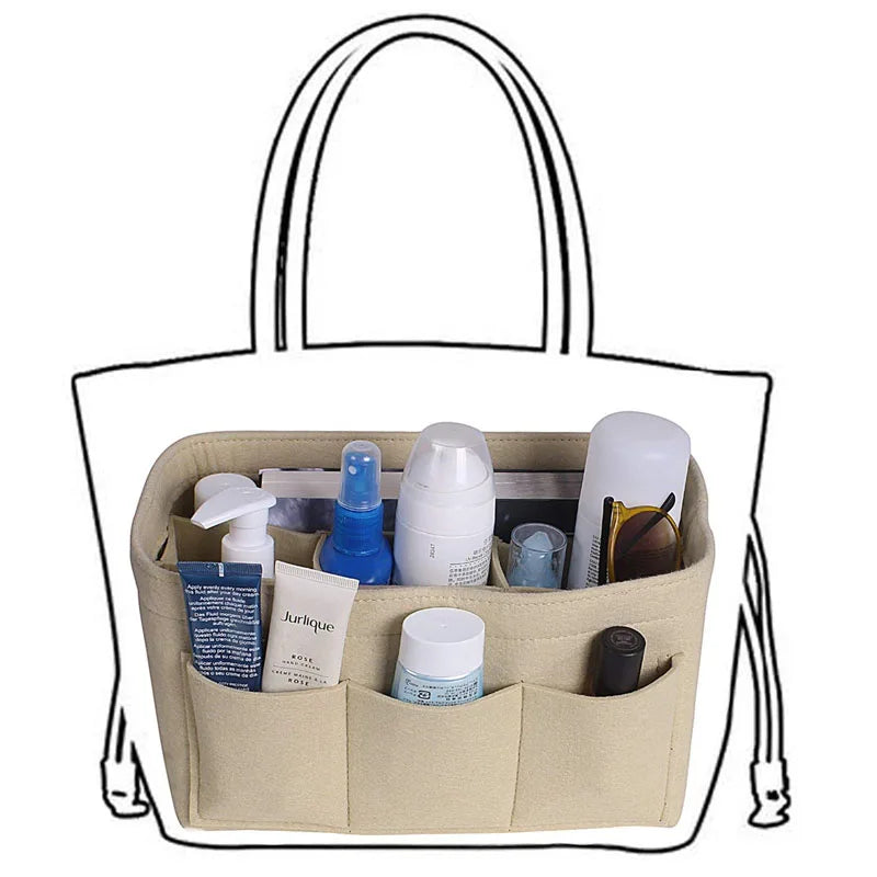 Modische Filz Kosmetiktasche als praktischer Organizer für Damen