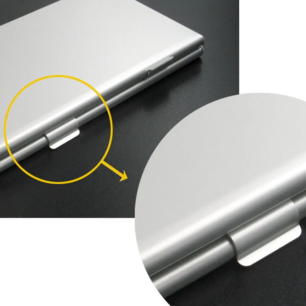 Aluminium Speicher Kartenbox für 6 SD/SDHC/MMC Speicherkarten Schutz