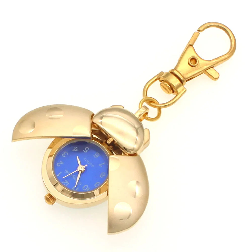 Charmante Marienkäfer Taschenuhr unisex mit Quarzwerk - kratzfestem Hardlex-Glas