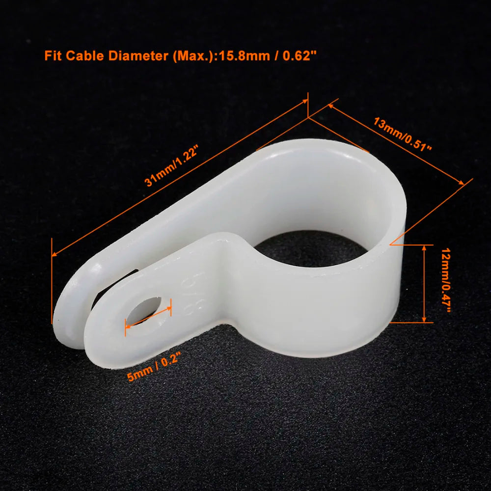30 Stk R-Typ Kabelklemmen Set Nylon für ordentliches Kabelmanagement