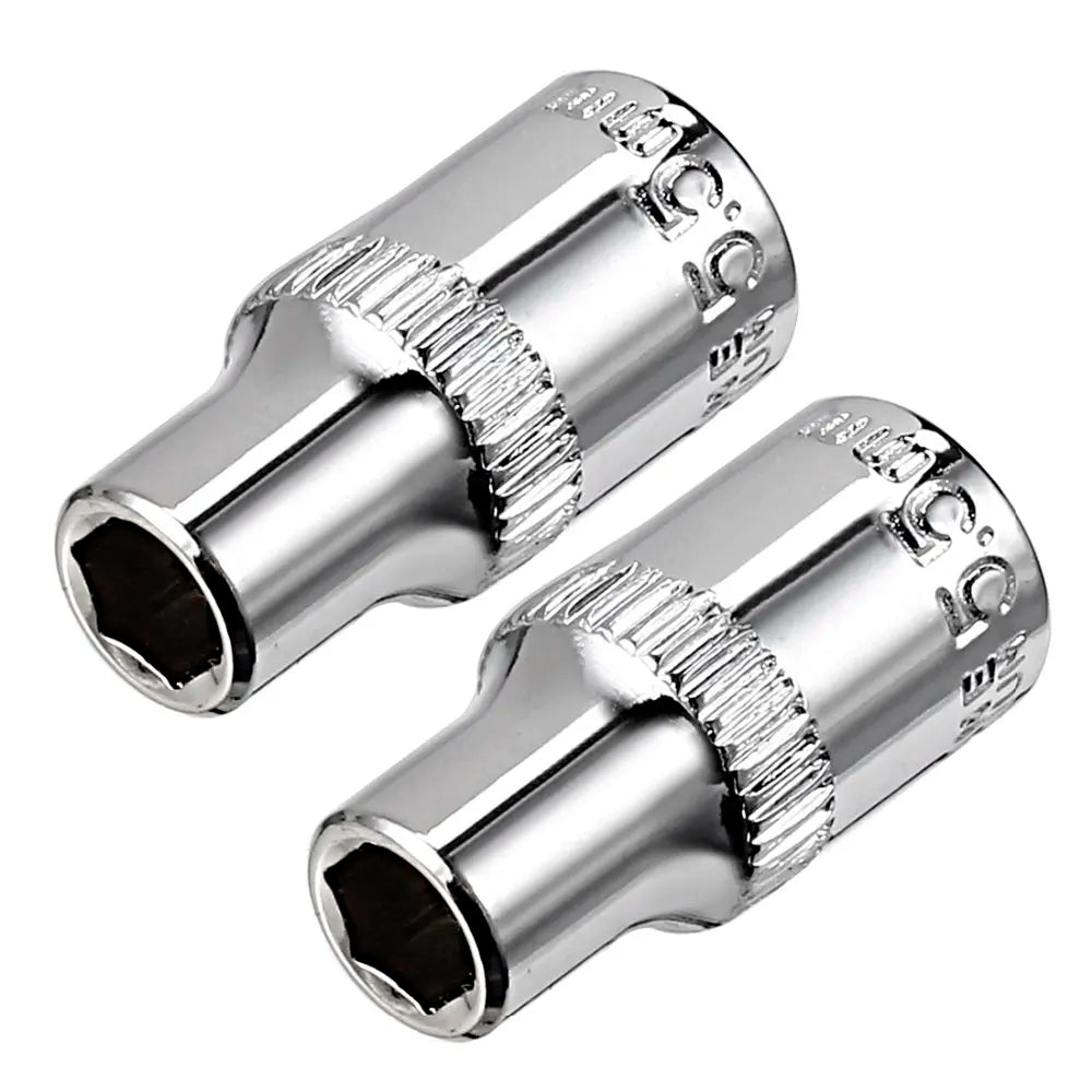 2er Set Kurze Steckschlüssel 1 4 Zoll 5,5 mm Cr-V 6-Punkt Chrom Buchsen