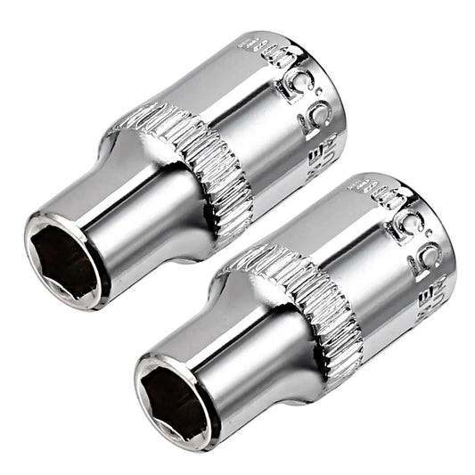 2er Set Kurze Steckschlüssel 1 4 Zoll 5,5 mm Cr-V 6-Punkt Chrom Buchsen