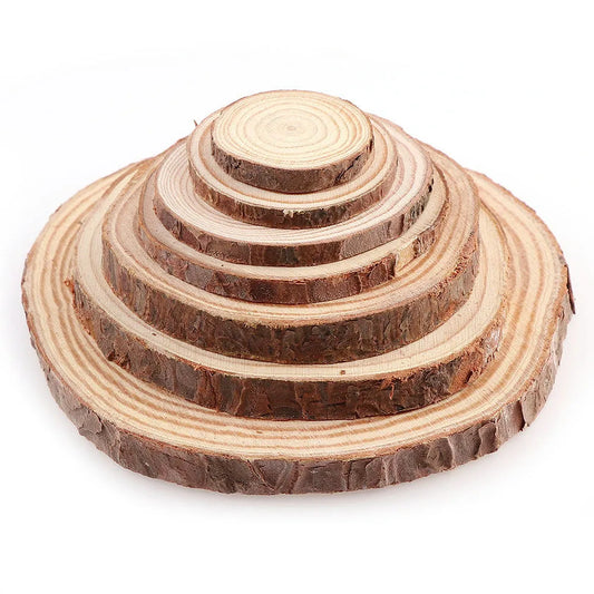 Natürliche Kiefernholzscheiben 3–12 cm, unlackiert für kreative DIY-Projekte