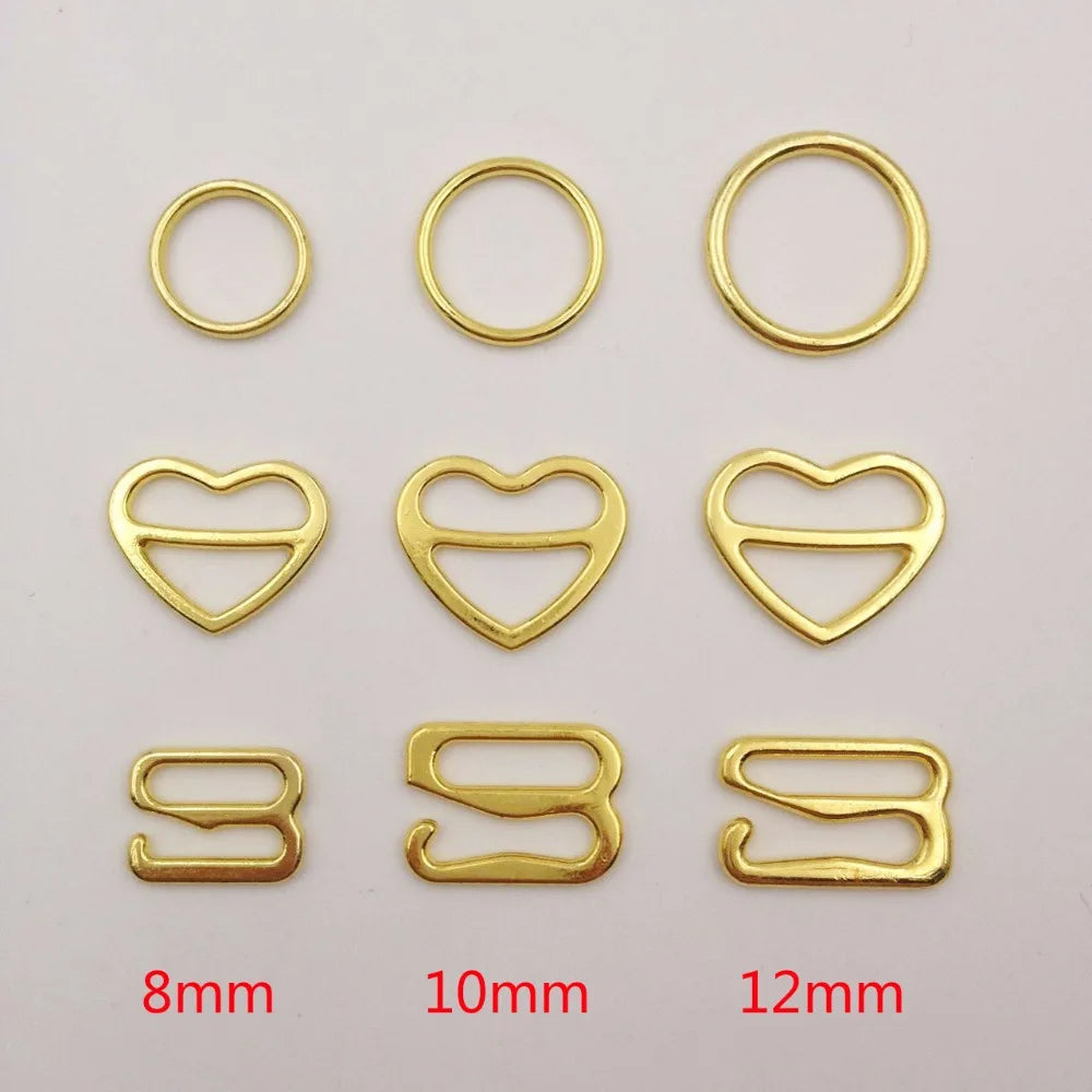 100er Set BH-Ringe Metall Zinklegierung in Silber und Gold Größenwahl
