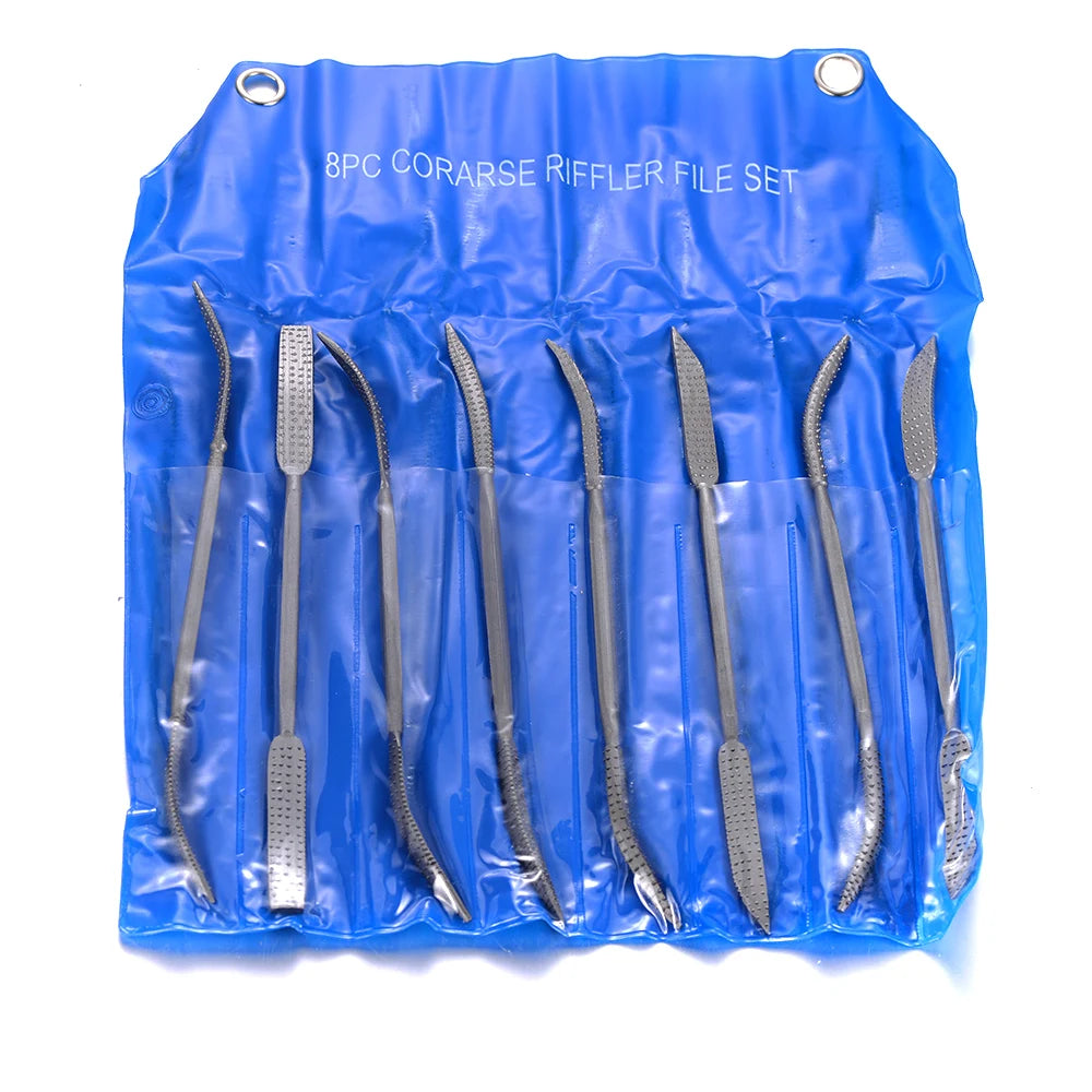 8 teiliges Holz Riffler Feilen Set 190mm für Holzschnitzereien