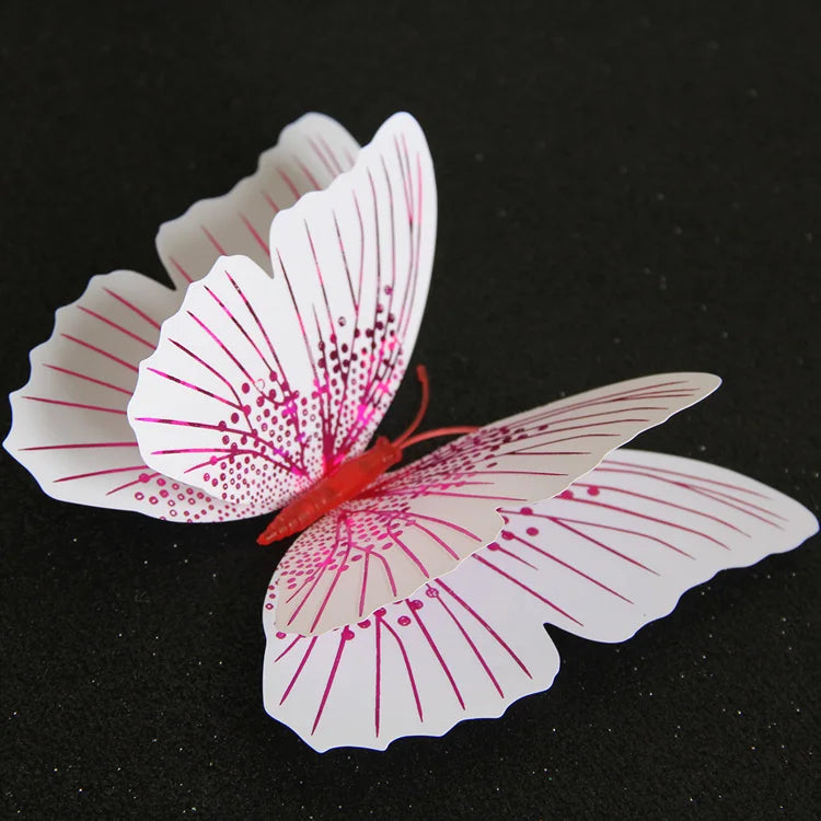 12 Stücke 3D Schmetterling Wandaufkleber doppelschichtig für Raumdeko-Yabubest - Home & More