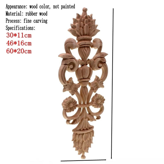 Massivholz Holzschnitzerei Applikation für Möbel und Dekor, Handgefertigt