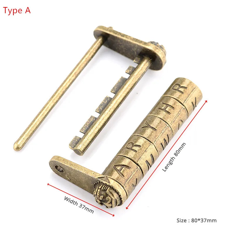 Antik Bronze Zahlenschloss 5-stellig für Schmuckbox Koffer Schublade – Größe wählbar