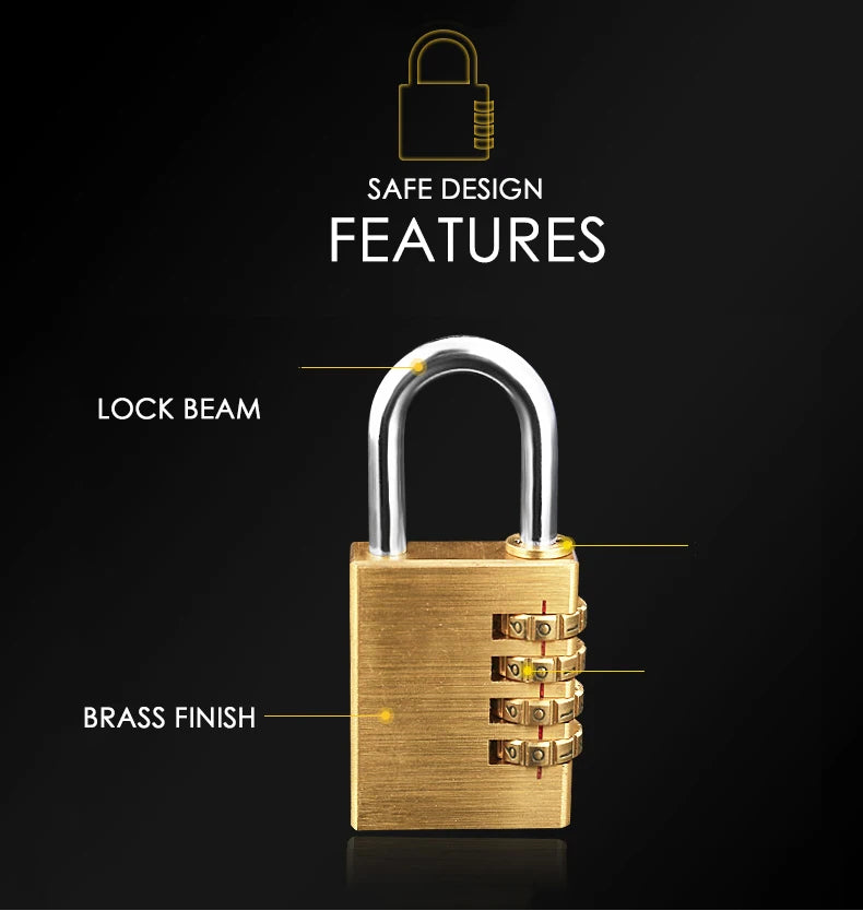 Sicheres Vorhängeschloss aus massivem Messing und Edelstahl