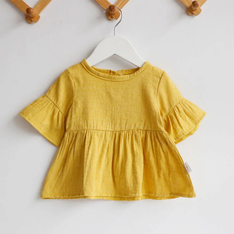 Leichte Baumwoll-Bluse für Mädchen mit Flügelärmeln & floralem Sommerlook 12m-4J